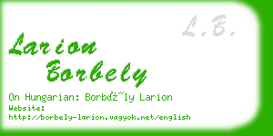larion borbely business card